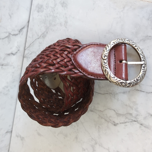 Brighton Accessories - Brighton wide brown western basket weave belt size small